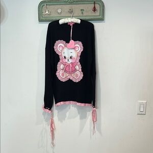 Deadstock Sugar Thrillz Black Pink unbearably cute crewneck oversized small new
